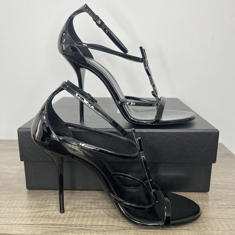 Saint Laurent Cassandra YSL Logo Sandals Black Size 42 Used - Picture 6 of 14
